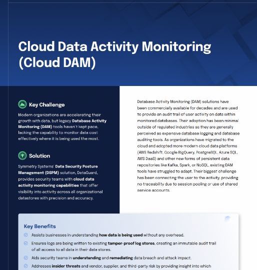 Symmetry Systems Resources Cloud Data Activity Monitoring (Cloud DAM)