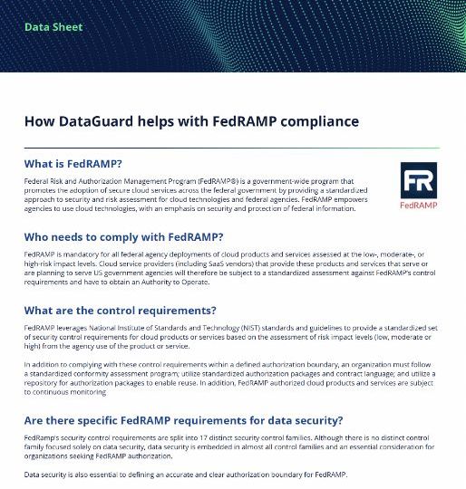 Symmetry Systems Resources How DataGuard helps with FedRAMP compliance