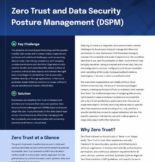 Symmetry Systems Resources Zero Trust and Data Security Posture Management (DSPM)